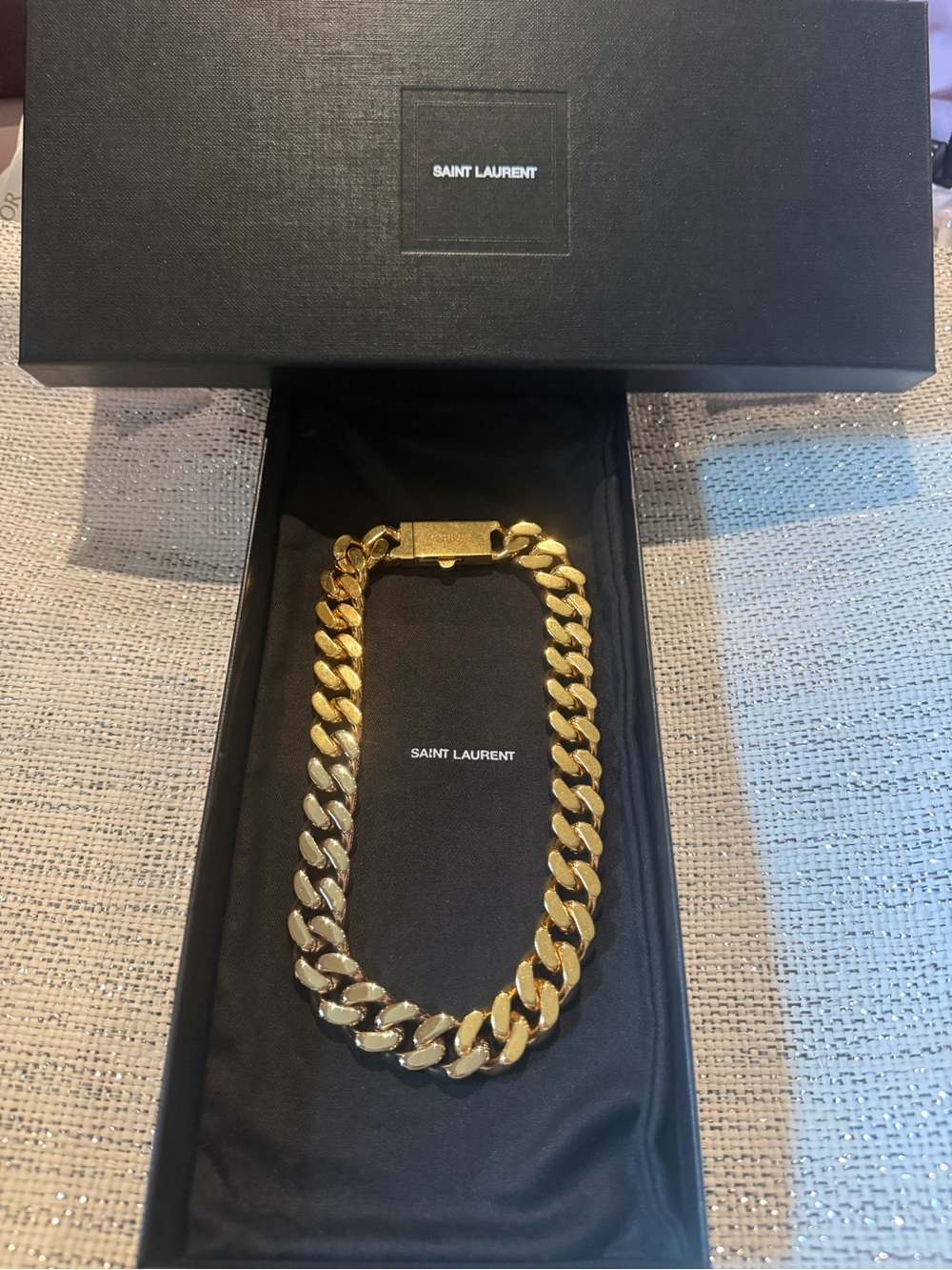 SAINT LAURENT
Metal Curb Chain Necklace Gold Silver - Picture 6 of 6
